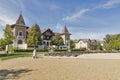 Abandoned hotels on Balaton lake shore in Keszthely, Hungary.