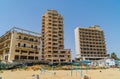 Abandoned hotels and buildings in the beach resort of Maras. Varosha, Cyprus.