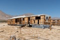 Abandoned houses and camper trailer in the middle of the desert Royalty Free Stock Photo