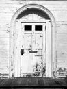 Abandoned house: door detail Royalty Free Stock Photo