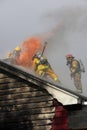 Abandoned house in flame