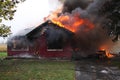 Abandoned house in flame