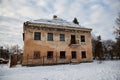 Abandoned house getting ready for demolition Royalty Free Stock Photo