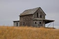 Abandoned House on a golden field Royalty Free Stock Photo