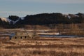 Abandoned House on a golden field Royalty Free Stock Photo