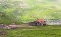 Abandoned house in the Karmadon gorge.North Ossetia Royalty Free Stock Photo