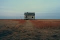 an abandoned house in the middle of a field Royalty Free Stock Photo