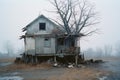 an abandoned house in the middle of nowhere Royalty Free Stock Photo