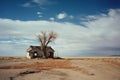 an abandoned house in the middle of nowhere Royalty Free Stock Photo