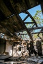 Abandoned house. Ruined home for living Royalty Free Stock Photo