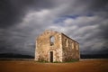 Abandoned House Under The Clouds in bodrum Turkey Royalty Free Stock Photo