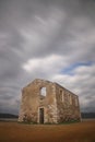 Abandoned House Under The Clouds in bodrum Turkey Royalty Free Stock Photo