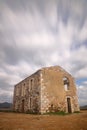 Abandoned House Under The Clouds in bodrum Turkey Royalty Free Stock Photo