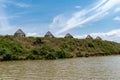 Abandoned huts and rooms from a resort projects that was stopped, along the Kazinga Channel in Uganda