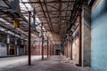 The abandoned industrial building. Fantasy interior scene Royalty Free Stock Photo