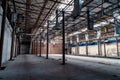 The abandoned industrial building. Fantasy interior scene Royalty Free Stock Photo