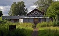 Abandoned industrial buildings from a deserted village and asylum