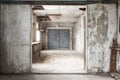 Abandoned interior old barn, ruins of a old building Royalty Free Stock Photo