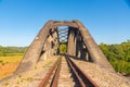 Abandoned iron bridge over the Rosario River in southern Brazil Royalty Free Stock Photo