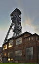 Abandoned ironworks factory with a mining tower