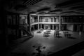 Abandoned jail block in black and white Royalty Free Stock Photo