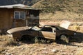 Abandoned Junk Car in Desert Royalty Free Stock Photo