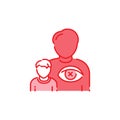 Abandoned kid color line icon. Child abuse. S Royalty Free Stock Photo