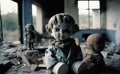 Abandoned Kindergarten Room: A Haunting Space with Battered Dolls, Left Behind After Disaster