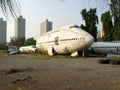 Abandoned large aircraft fuselage in Bangkok. Thailand