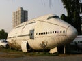 Abandoned large aircraft fuselage in the city of Bangkok. Thailand