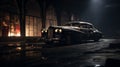 Abandoned Limo In Burned Warehouse - Cinematic Dark Scene Close-up