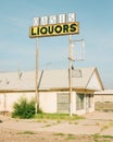 Abandoned liquor store on Route 66 in Winslow, Arizona