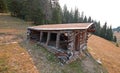 Abandoned log cabin in the Central Rocky Mountains of Montana USA Royalty Free Stock Photo