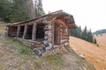 Abandoned log cabin in the Central Rocky Mountains of Montana USA Royalty Free Stock Photo