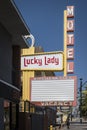 Abandoned Lucky Lady motel on Fremont Street, Las Vegas, Nevada.