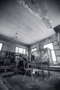 Abandoned Machinery: Inside View of Decaying Industrial Building\'s Machine Room