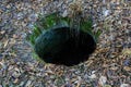 Abandoned manhole well