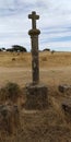 Abandoned medieval cross in the fields. Pelorinho