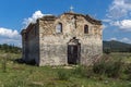 Abandoned Medieval Eastern Orthodox church of Saint John of Rila at the bottom of Zhrebchevo Reservoir, Bulgaria