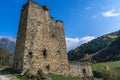 A complex of towers in the mountains of Ingushetia. Royalty Free Stock Photo