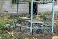 Abandoned metal gazebo