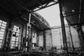 Abandoned metallurgical factory interior, ruined building