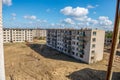 abandoned military buildings in city of Skrunda in Latvia Royalty Free Stock Photo