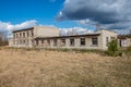 abandoned military buildings in city of Skrunda in Latvia Royalty Free Stock Photo