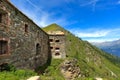 Abandoned military fortress in the mountains. Royalty Free Stock Photo