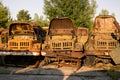 Military vehicle in Buryakivka Machinery Graveyard Chernobyl Exclusion zone