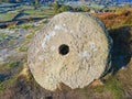 Abandoned mill stone left behind on Curbar Edge