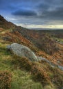 Abandoned millstones on Curbar Edge in Peak District