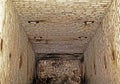 Abandoned mine freight Elevator after the disposal of an industrial building. The view from the top