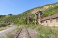 Abandoned mine - quarry near an abandoned railway line in Kucevo, eastern Serbia. Buildings and industrial installations are left